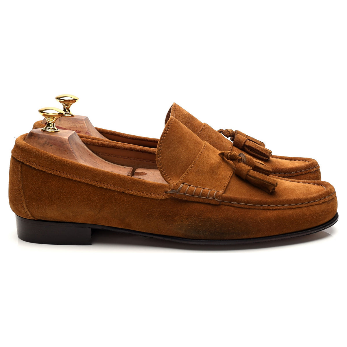 &#39;Camerino&#39; Snuff Brown Suede Tassel Loafers UK 11 EU 45