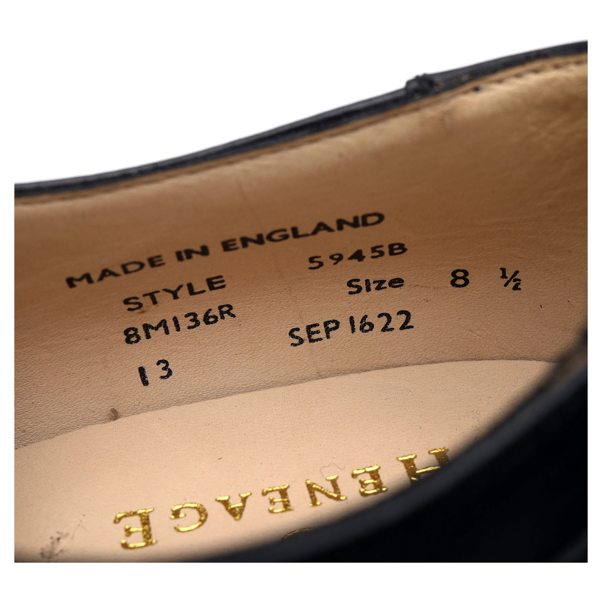 Shipton &amp; Heneage &#39;Midhurst&#39; Black Leather Oxford UK 8.5