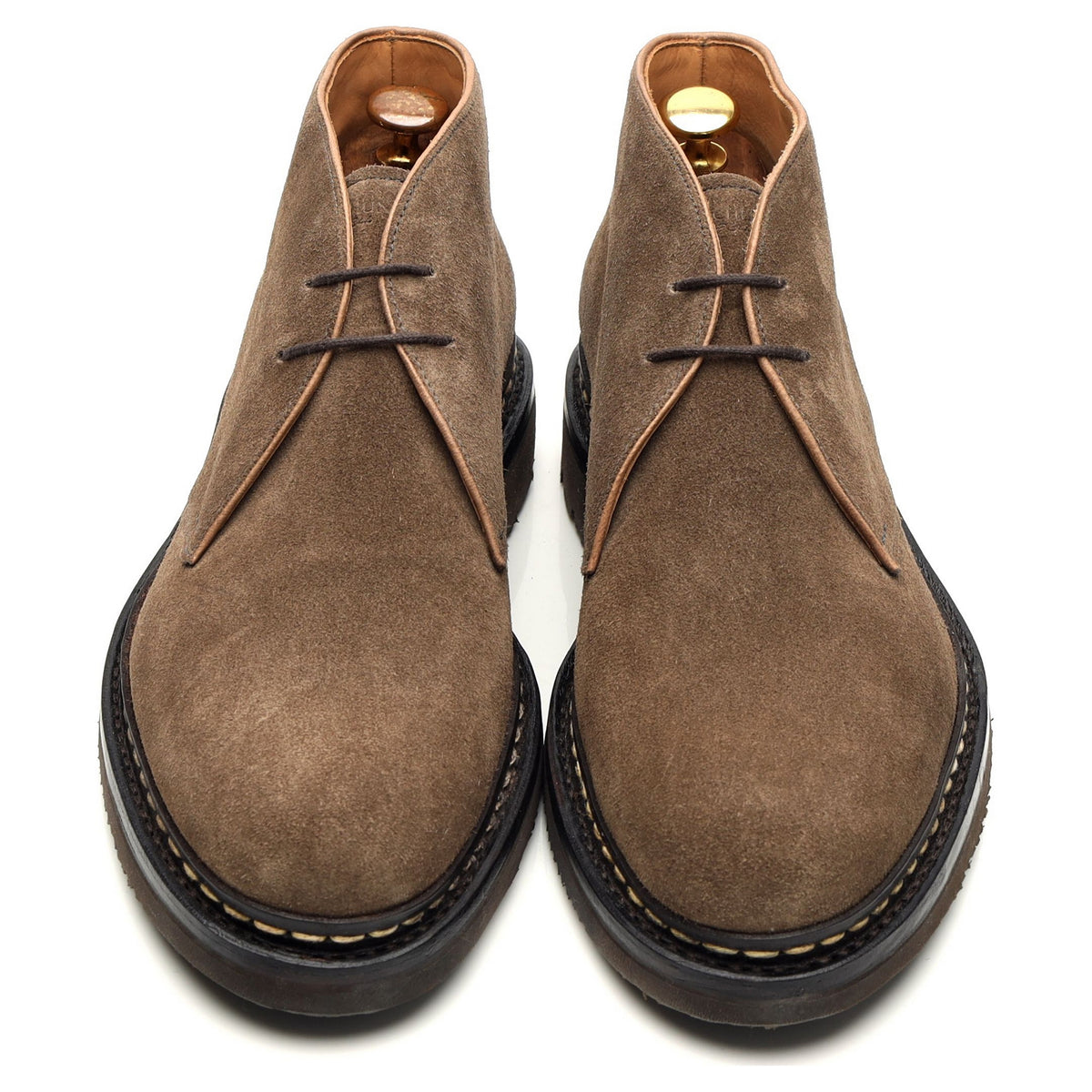 &#39;Genet&#39; Taupe Brown Suede Chukka Boots UK 7