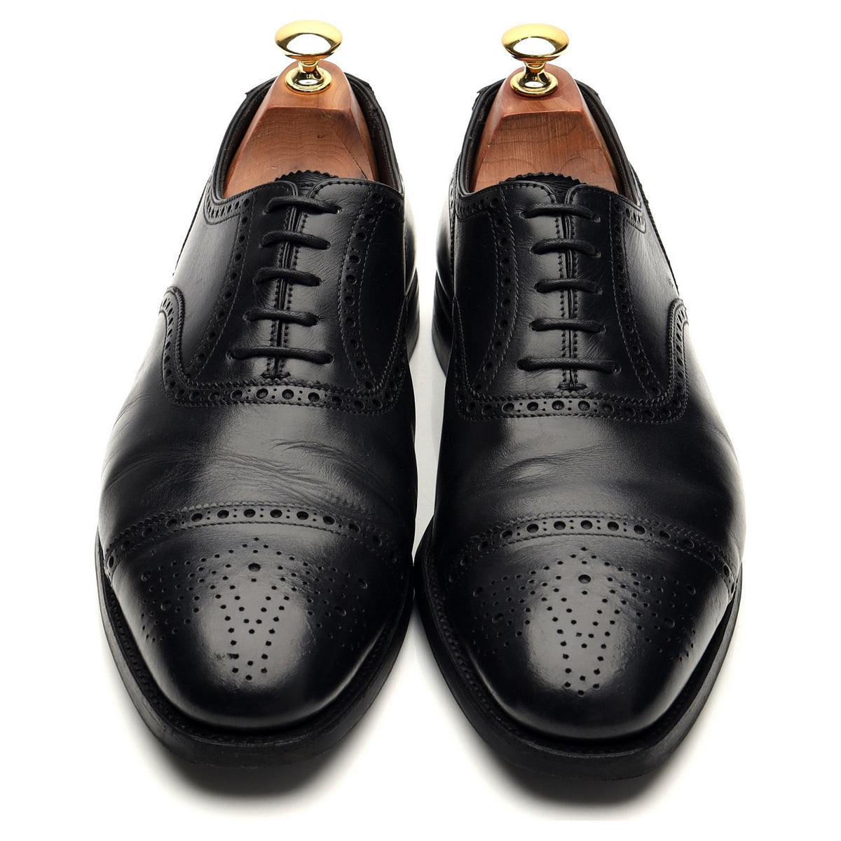 Foster &amp; Son &#39;Sandringham&#39; Black Leather Oxford Brogues UK 7.5 E