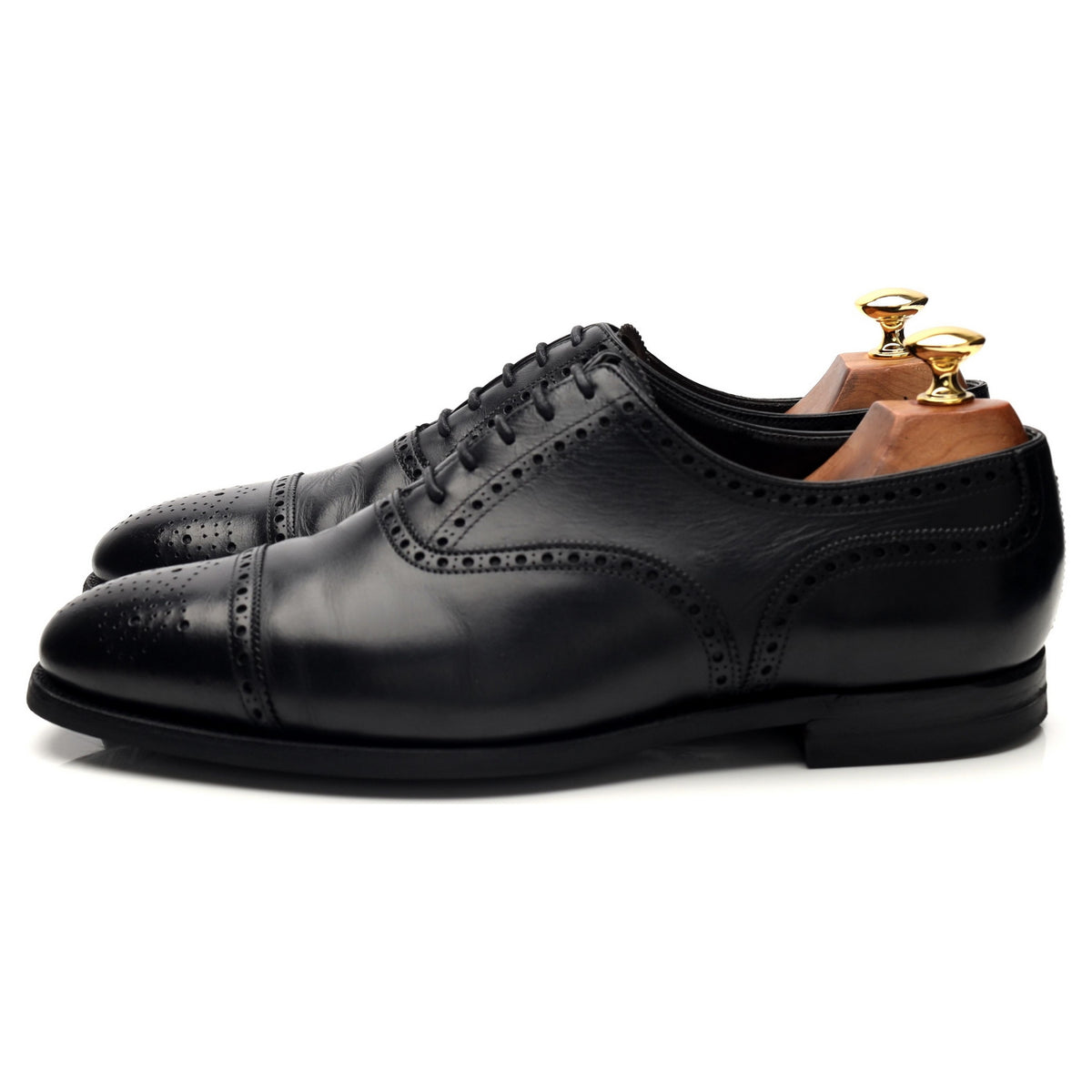 Foster &amp; Son &#39;Sandringham&#39; Black Leather Oxford Brogues UK 7.5 E