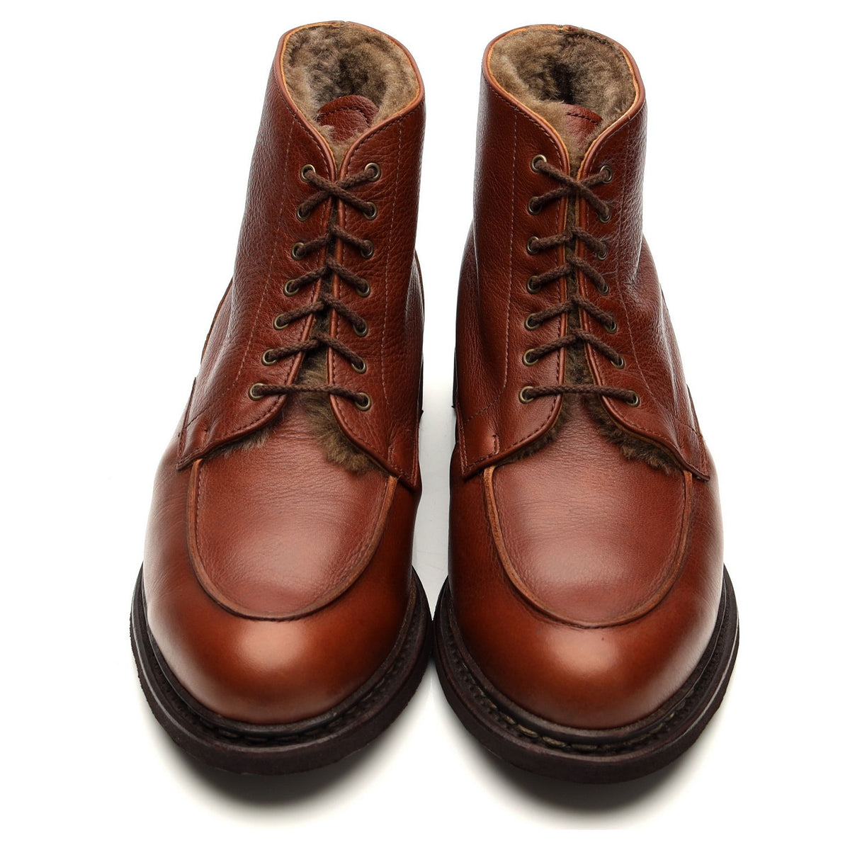 Women&#39;s &#39;Austral Fourre&#39; Tan Brown Grain Leather Boots UK 4.5