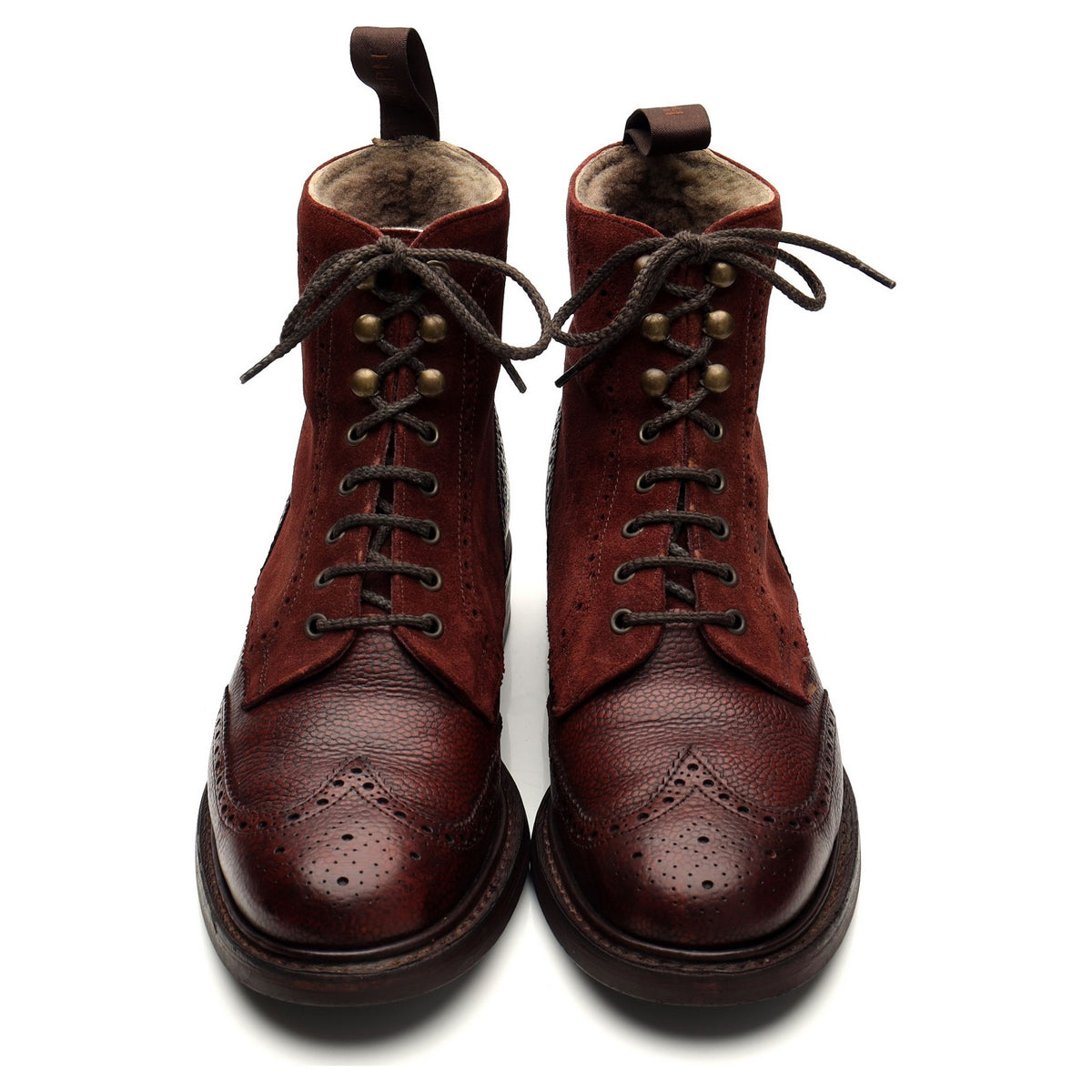 Women&#39;s &#39;Amelia&#39; Burgundy Leather Suede Boots Brogues UK 7 D