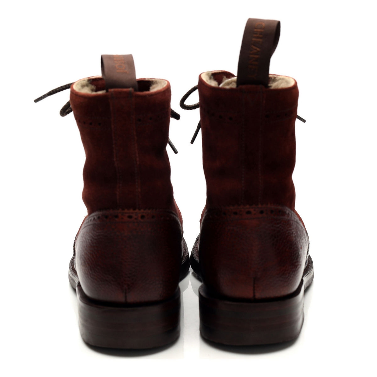 Women&#39;s &#39;Amelia&#39; Burgundy Leather Suede Boots Brogues UK 7 D