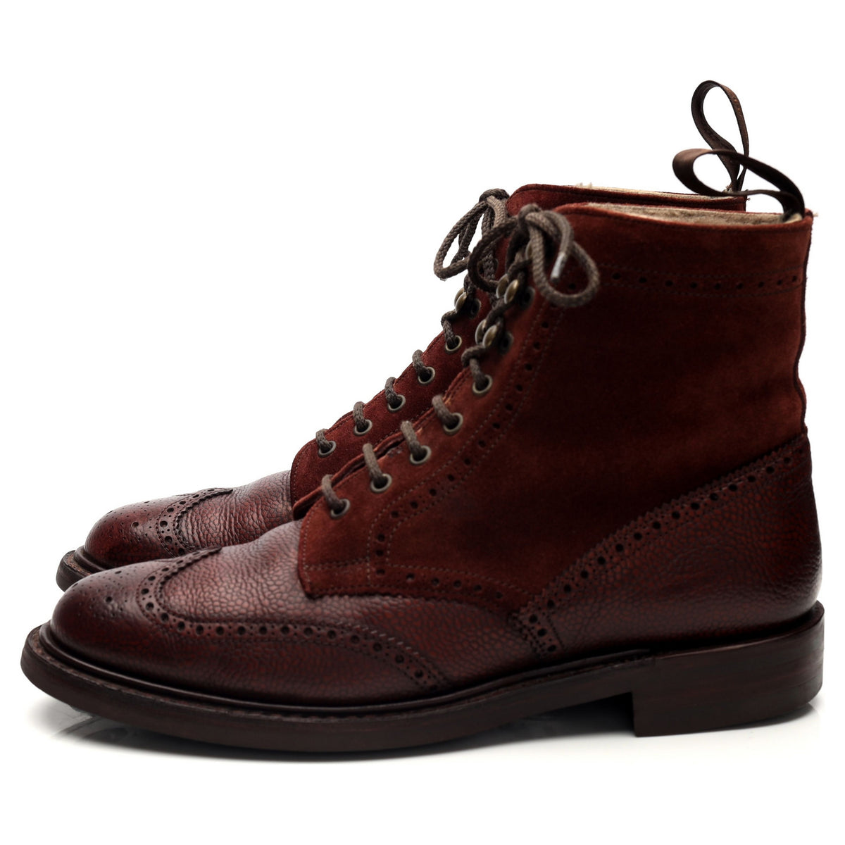 Women&#39;s &#39;Amelia&#39; Burgundy Leather Suede Boots Brogues UK 7 D