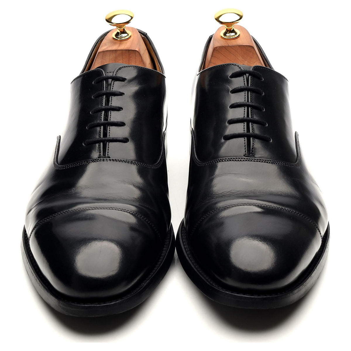 &#39;Cheltenham&#39; Black Leather Oxford UK 9.5 G