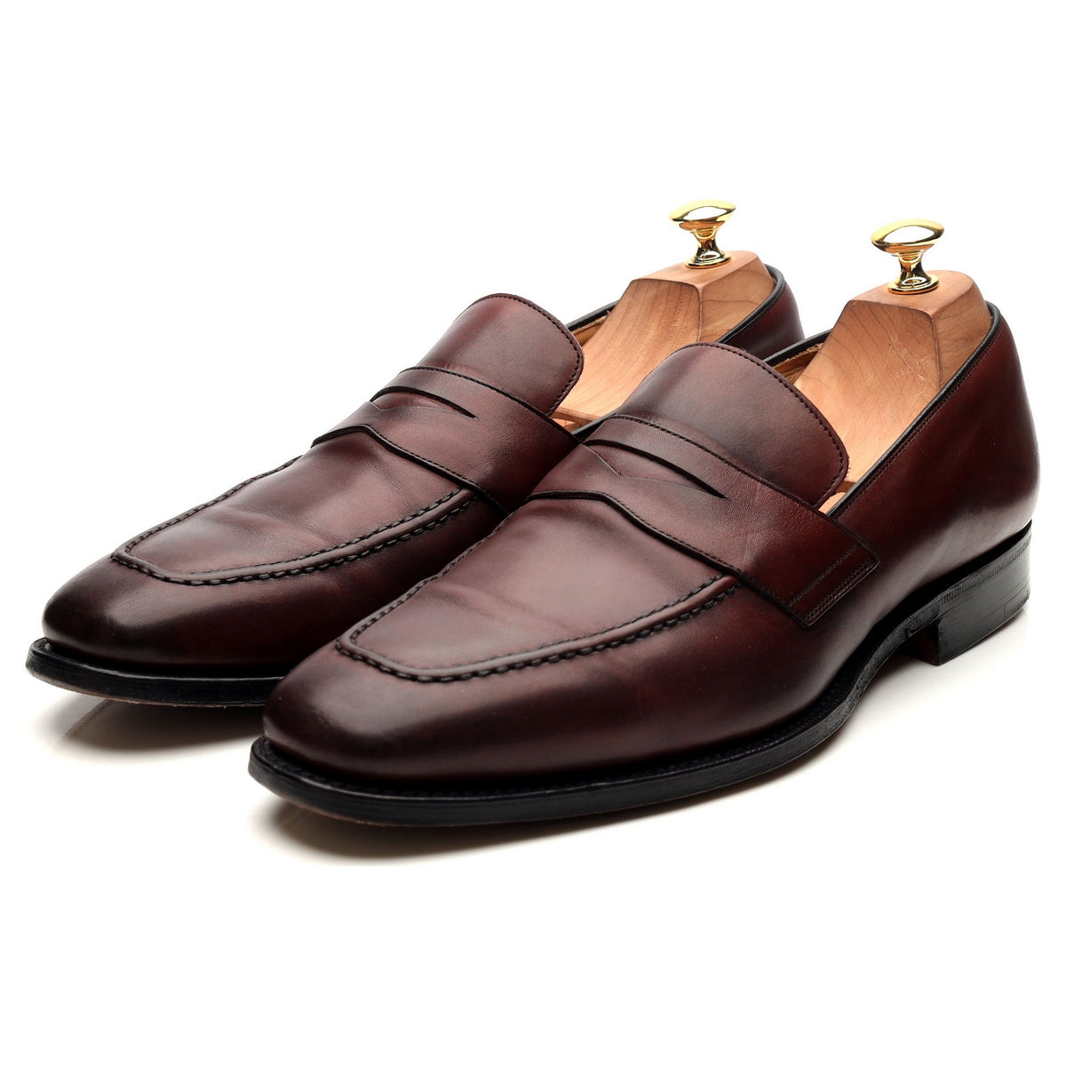 &#39;Hertford&#39; Burgundy Leather Loafers UK 10 F