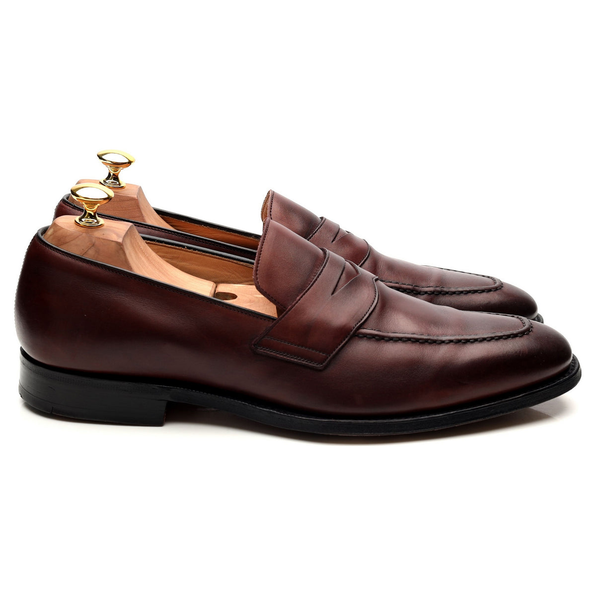 &#39;Hertford&#39; Burgundy Leather Loafers UK 10 F