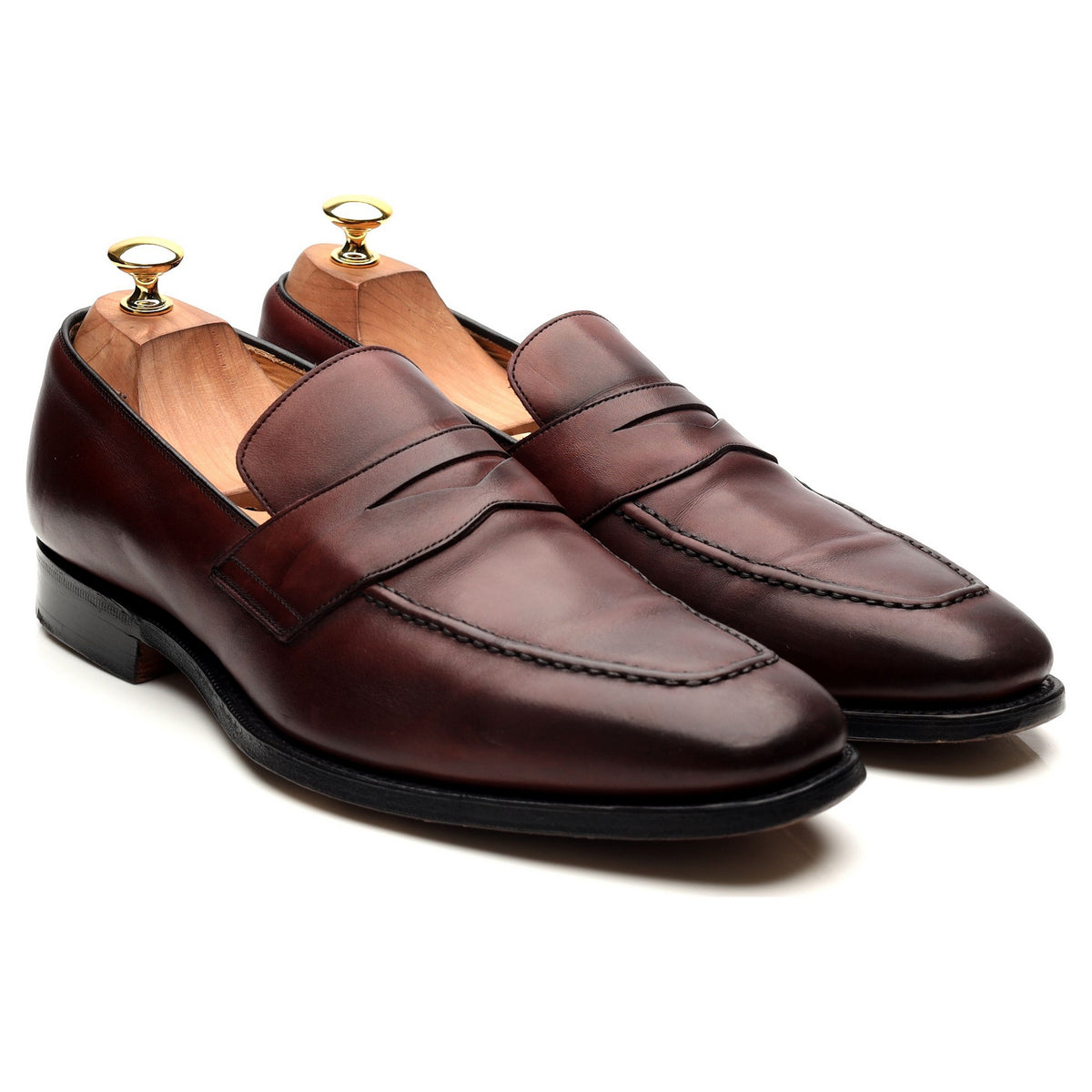 &#39;Hertford&#39; Burgundy Leather Loafers UK 10 F