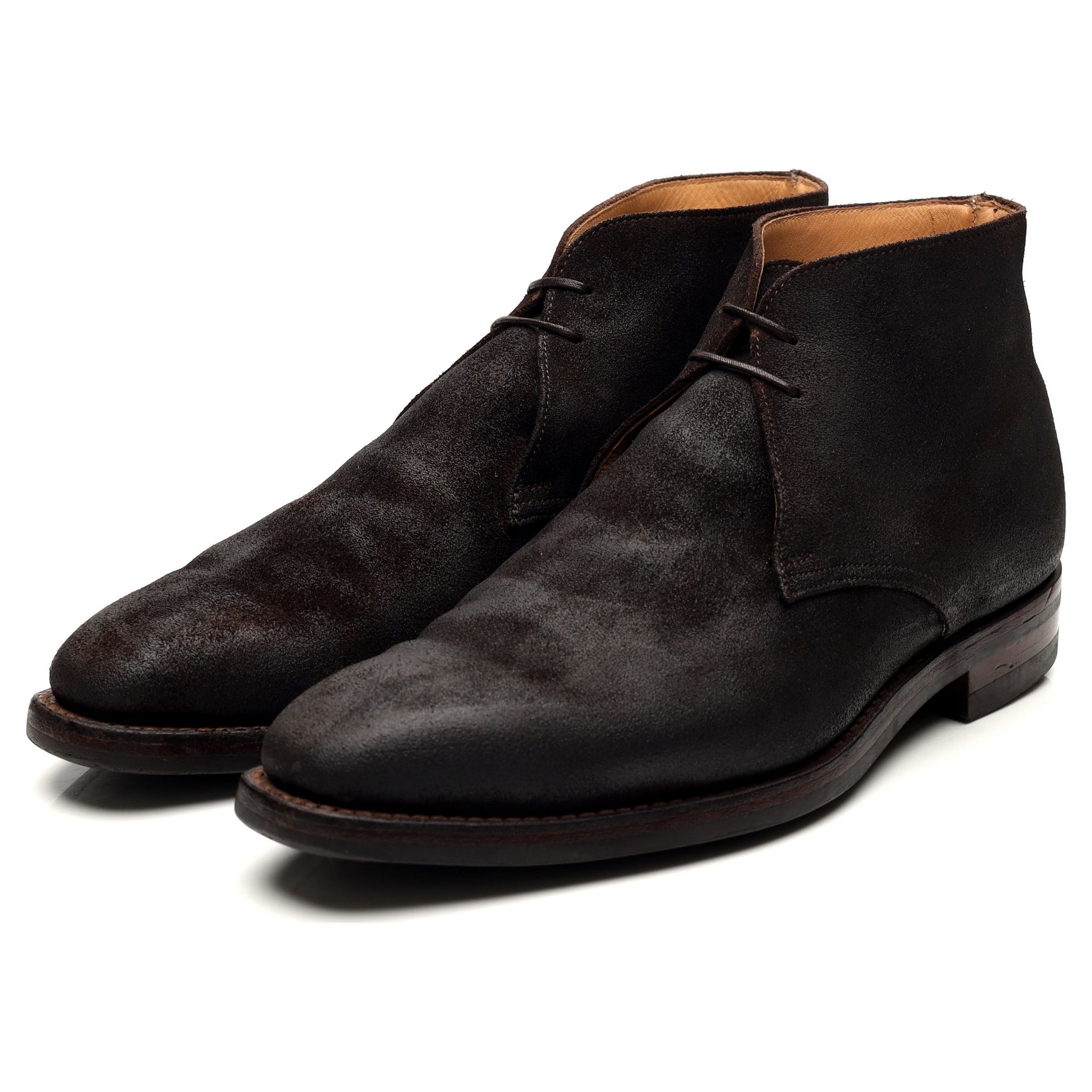 Tetbury' ダークブラウン ワックススエード チャッカブーツ UK 7