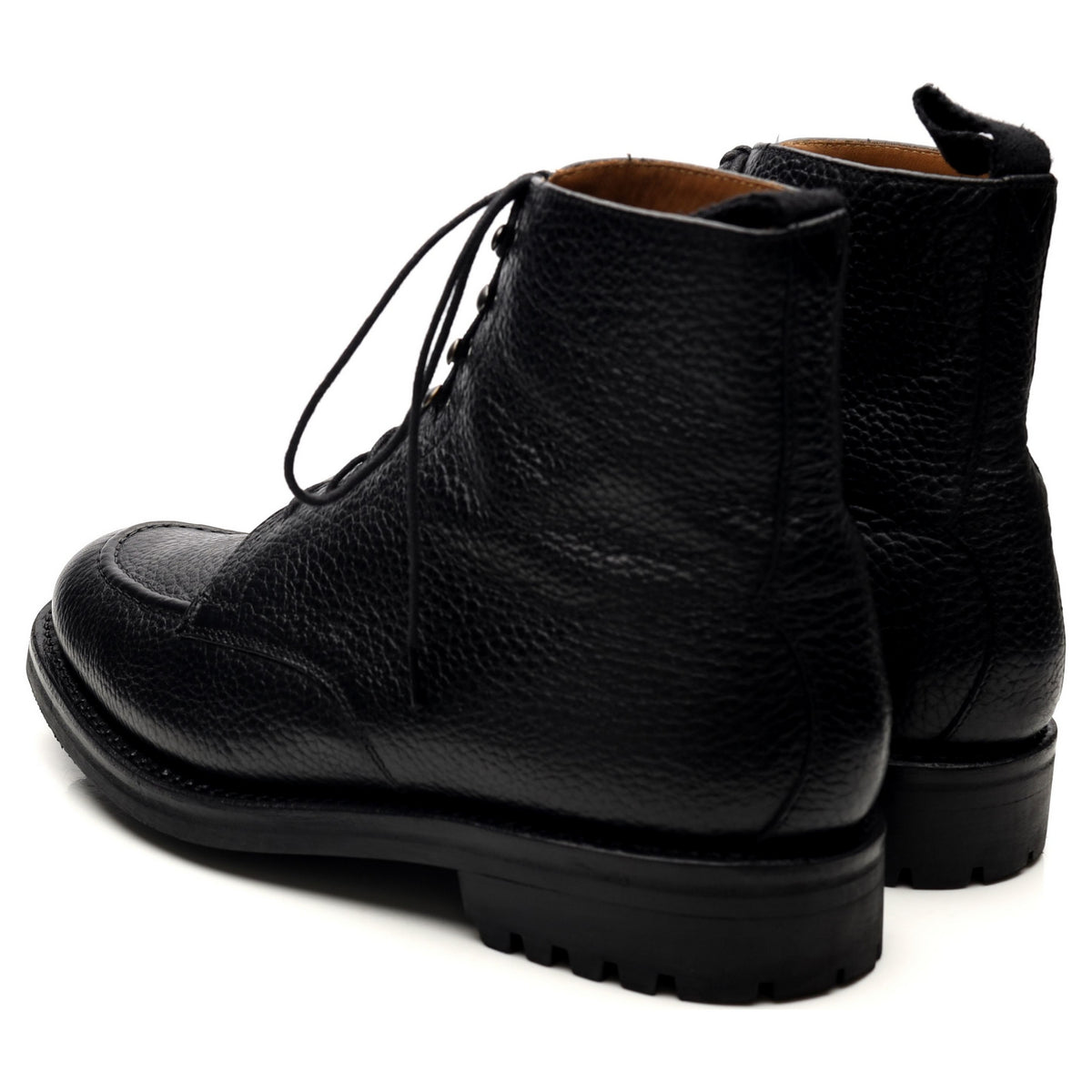 &#39;Sawyer&#39; Black Leather Apron Boots UK 8.5 G