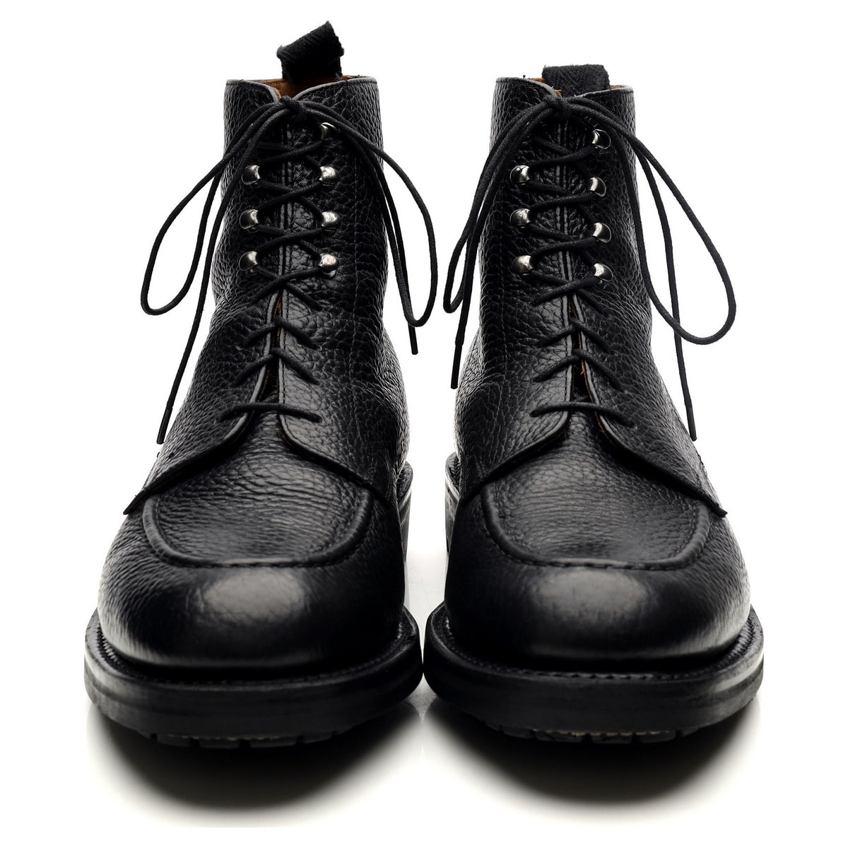 &#39;Sawyer&#39; Black Leather Apron Boots UK 8.5 G