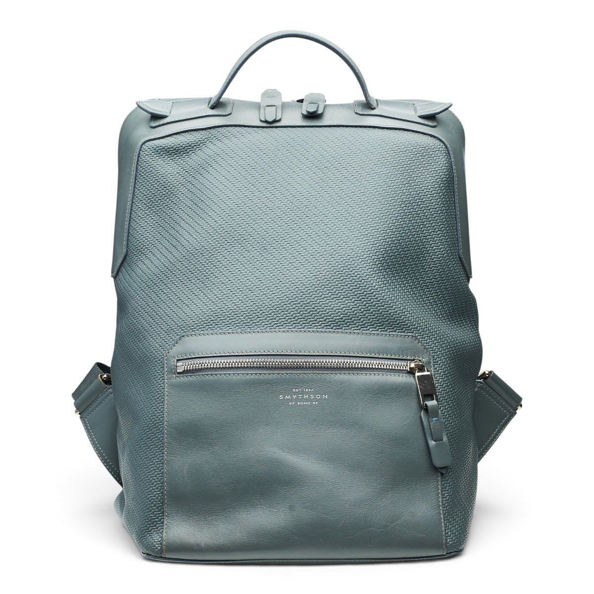Slate Grey Panama Zip Around Leather Backpack