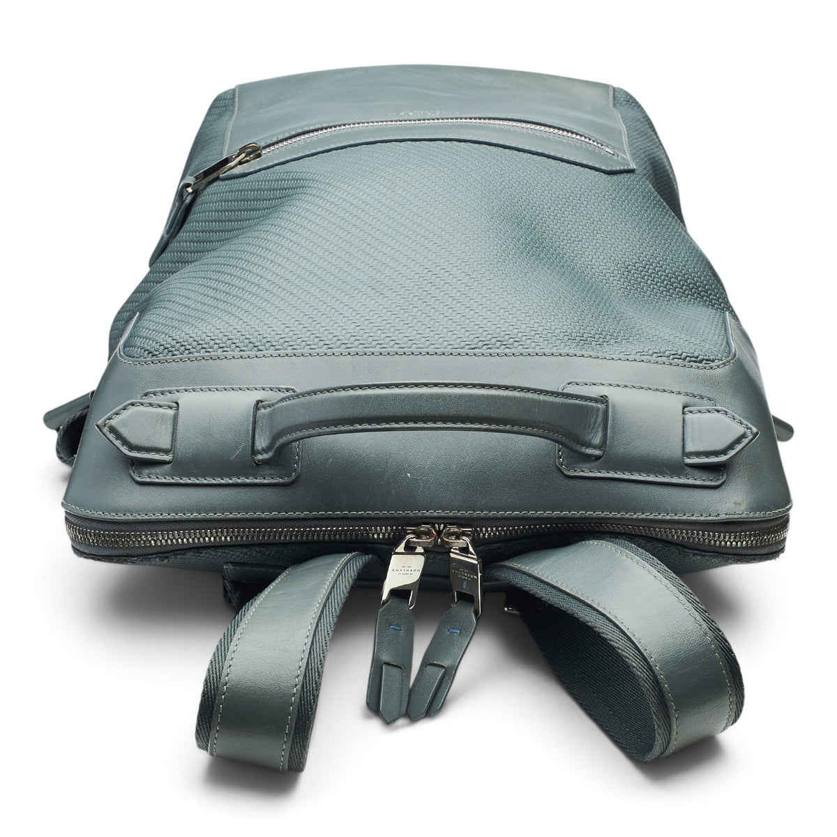 Slate Grey Panama Zip Around Leather Backpack