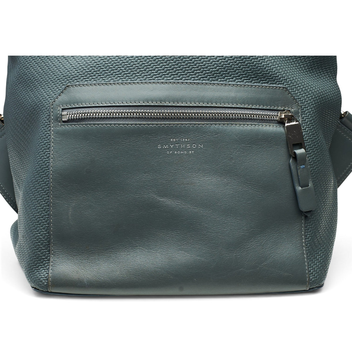 Slate Grey Panama Zip Around Leather Backpack