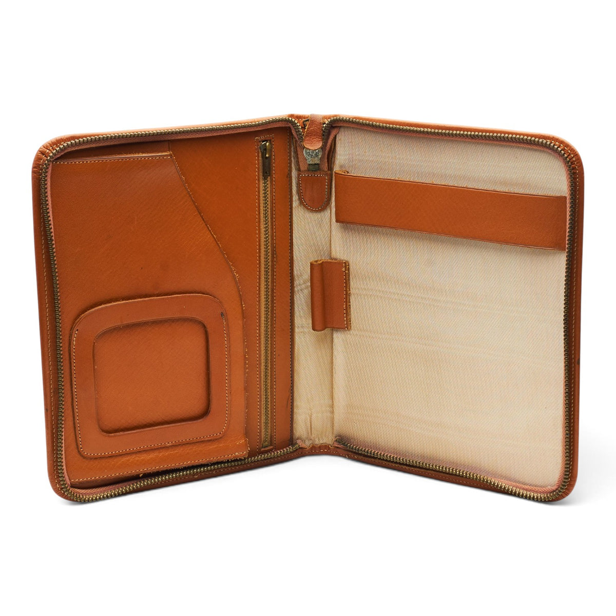 Vintage Tan Brown Leather Travel Wallet / Organiser