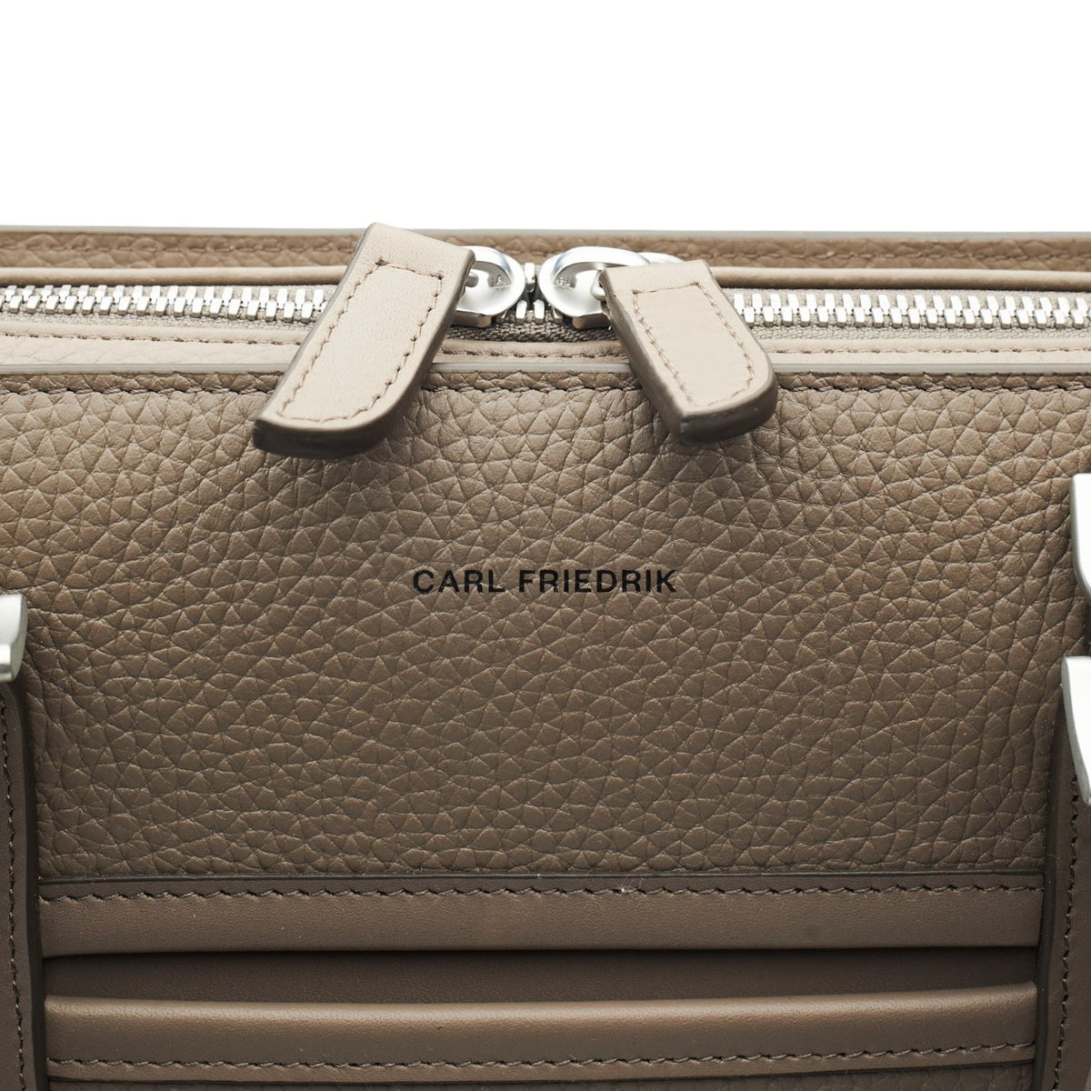 'Palissy' Taupe Grain Slim Leather Briefcase