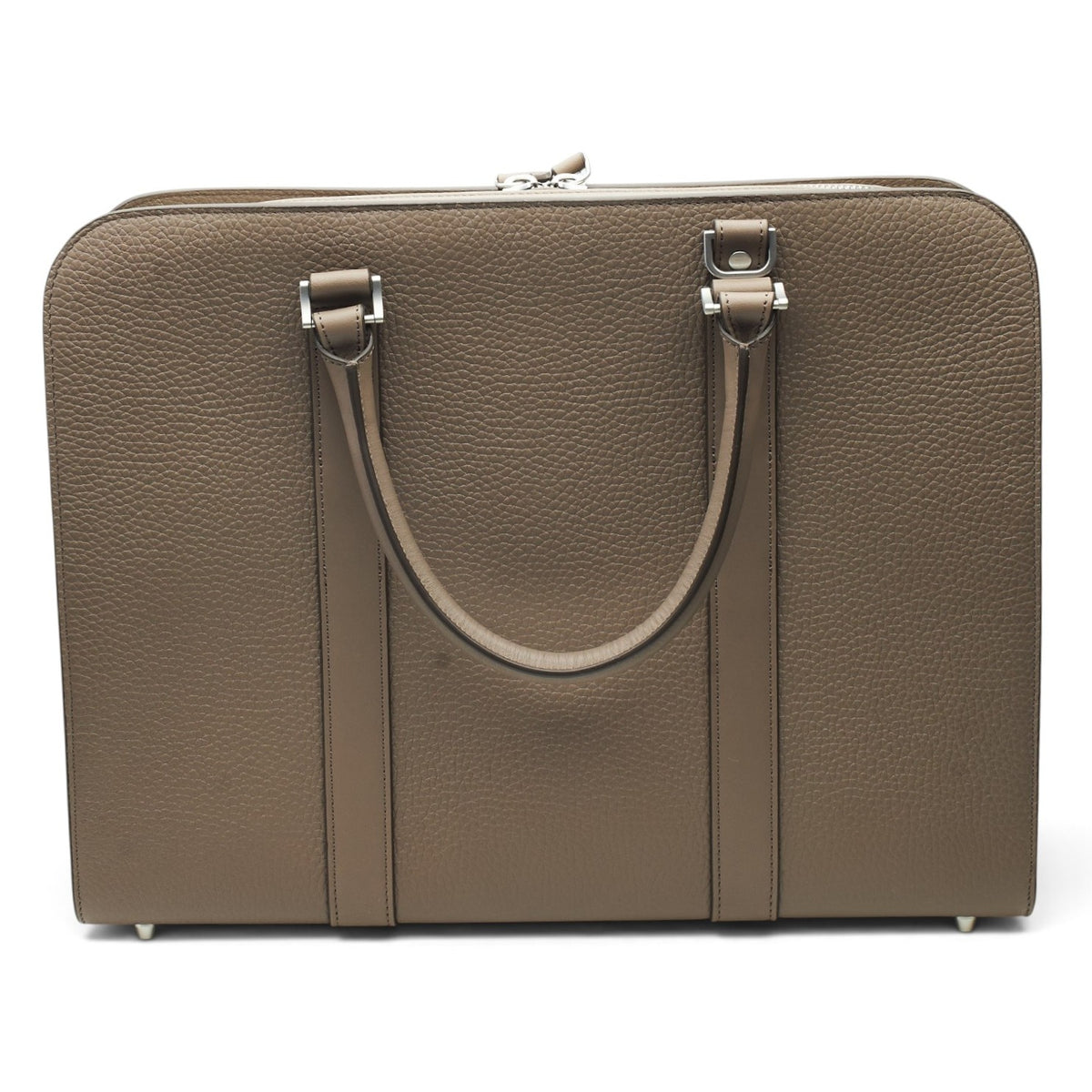 'Palissy' Taupe Grain Slim Leather Briefcase