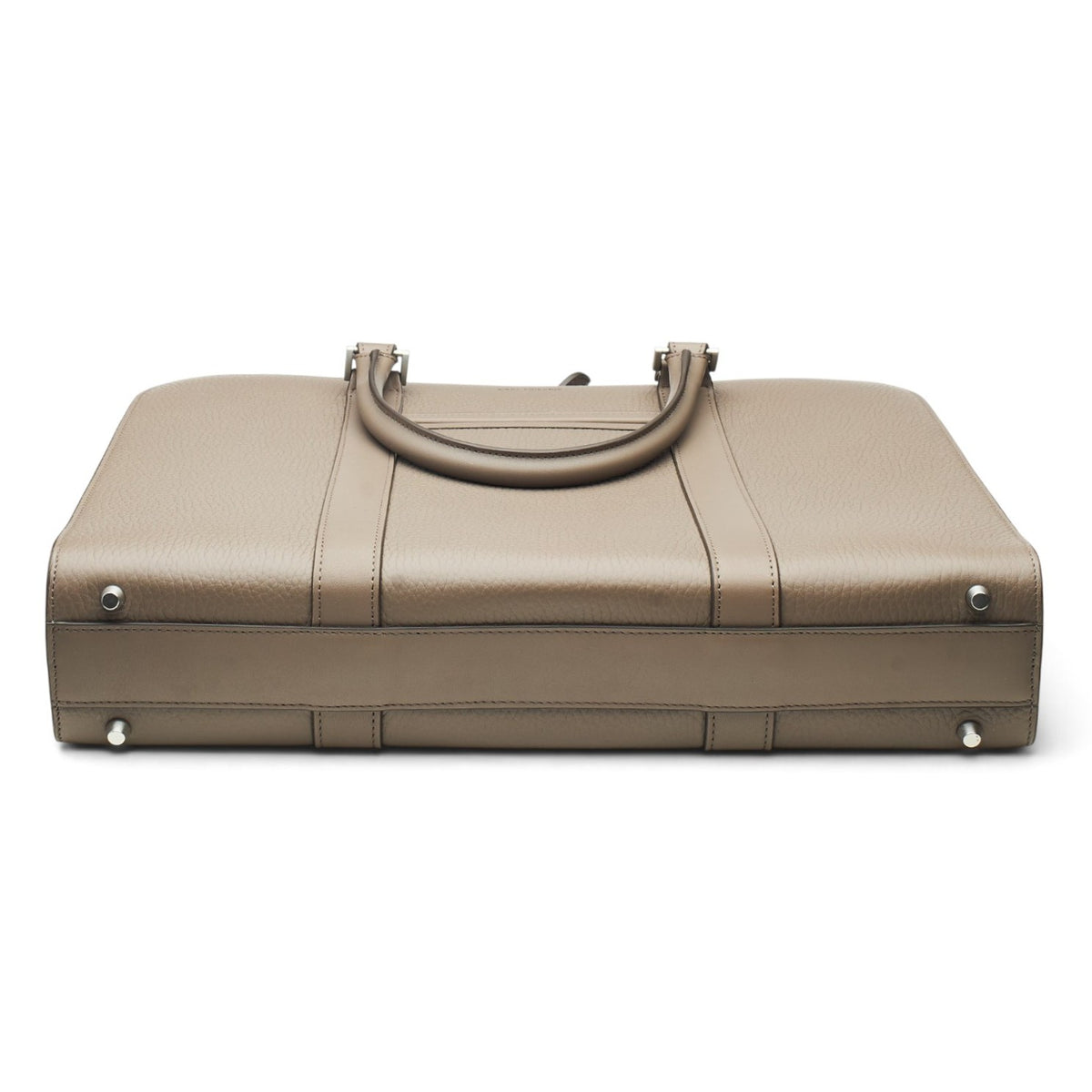 'Palissy' Taupe Grain Slim Leather Briefcase