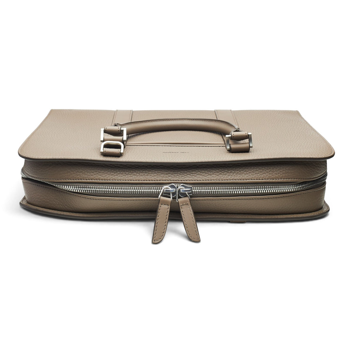 'Palissy' Taupe Grain Slim Leather Briefcase