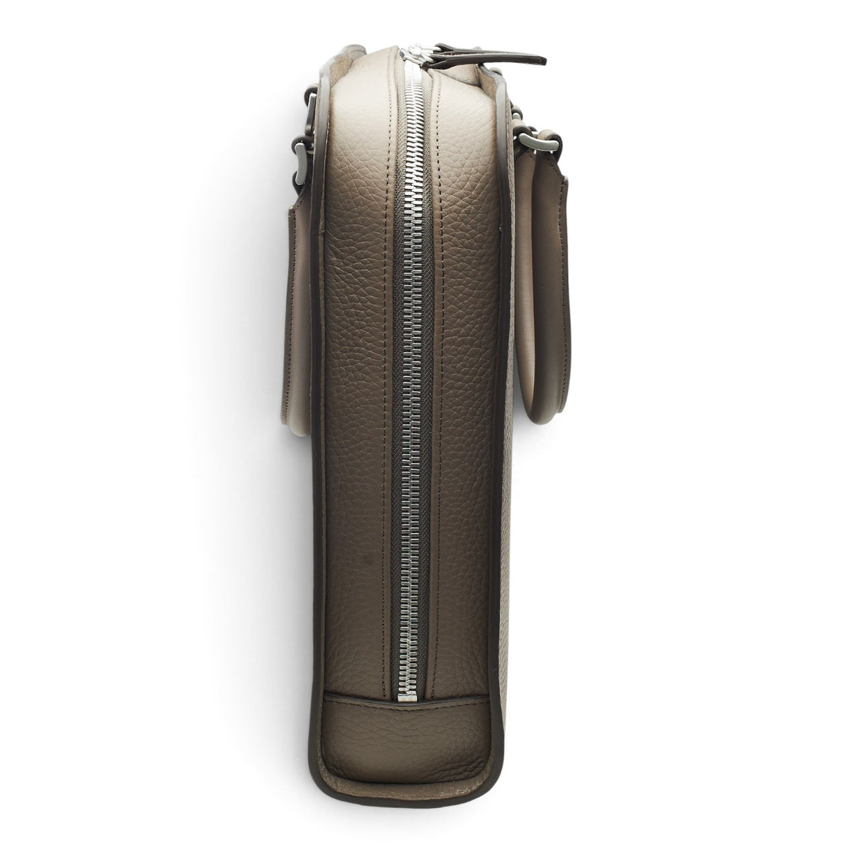 'Palissy' Taupe Grain Slim Leather Briefcase
