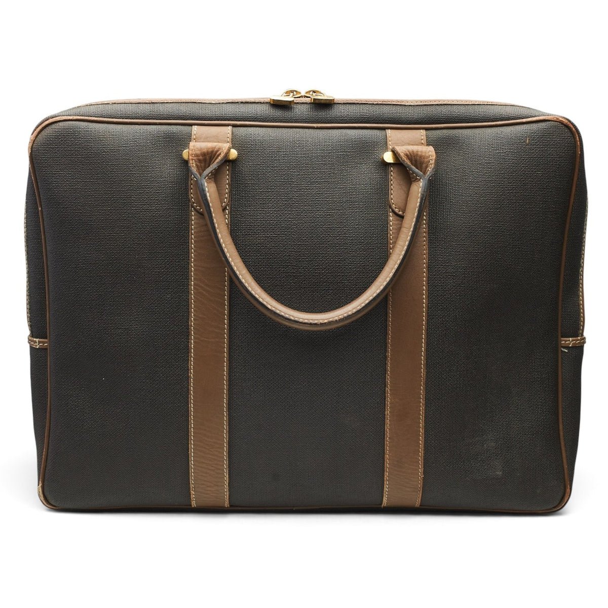 Brown Waxed Canvas Briefcase / Laptop Bag