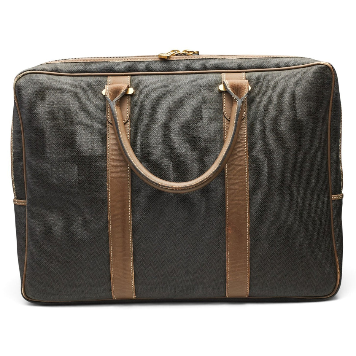 Brown Waxed Canvas Briefcase / Laptop Bag