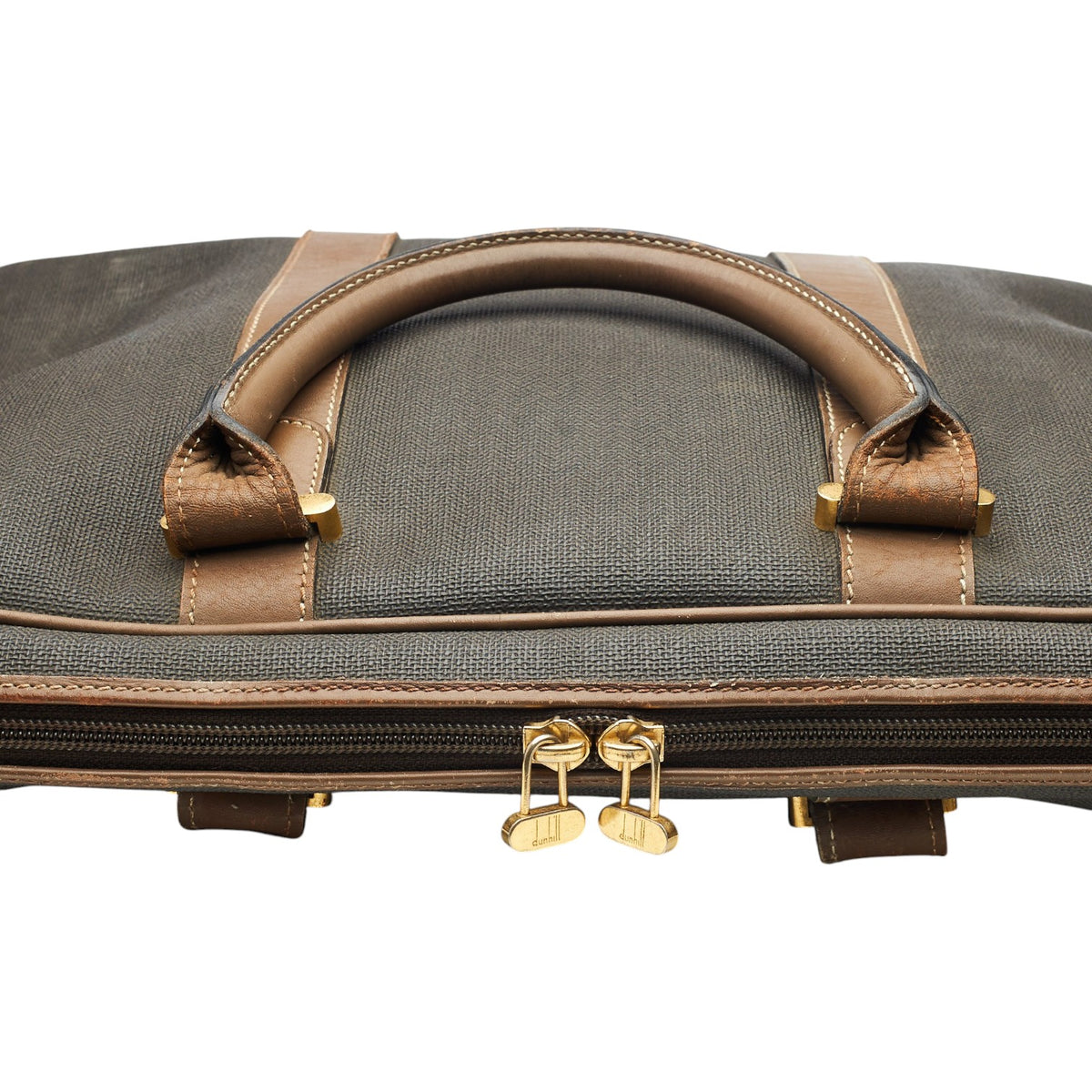 Brown Waxed Canvas Briefcase / Laptop Bag