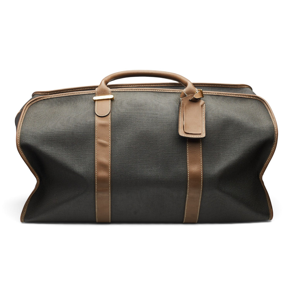 Brown Waxed Canvas Medium Leather Travel Bag
