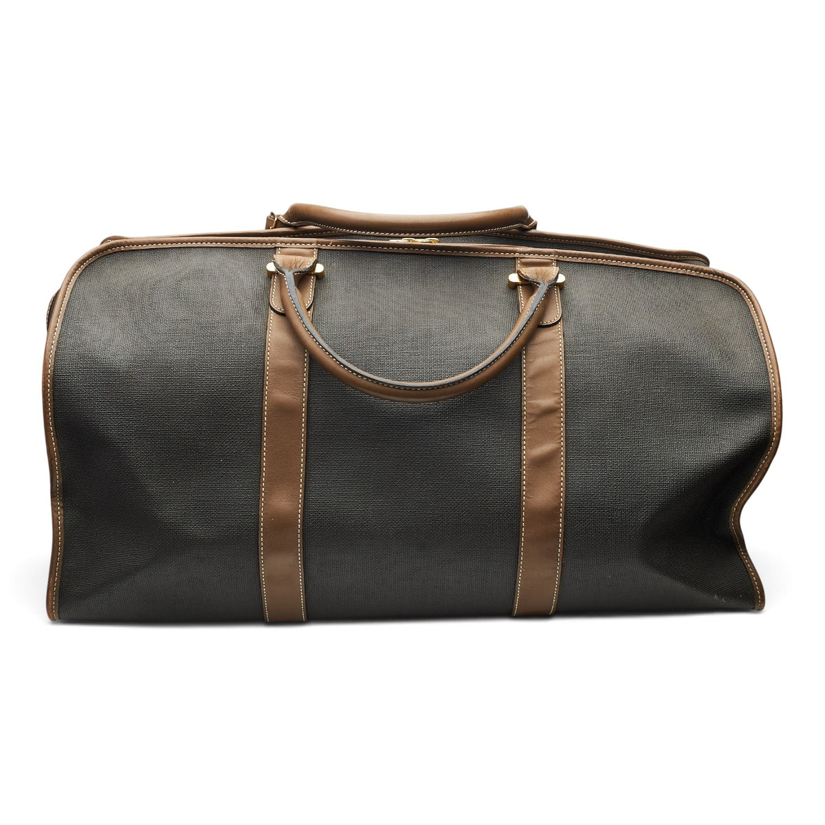 Brown Waxed Canvas Medium Leather Travel Bag
