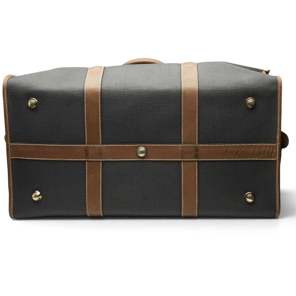 Brown Waxed Canvas Medium Leather Travel Bag