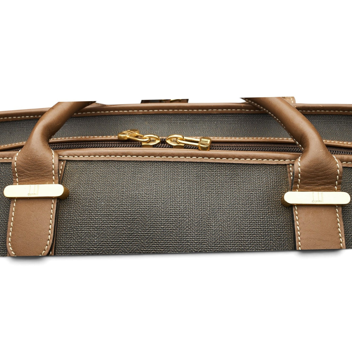 Brown Waxed Canvas Medium Leather Travel Bag