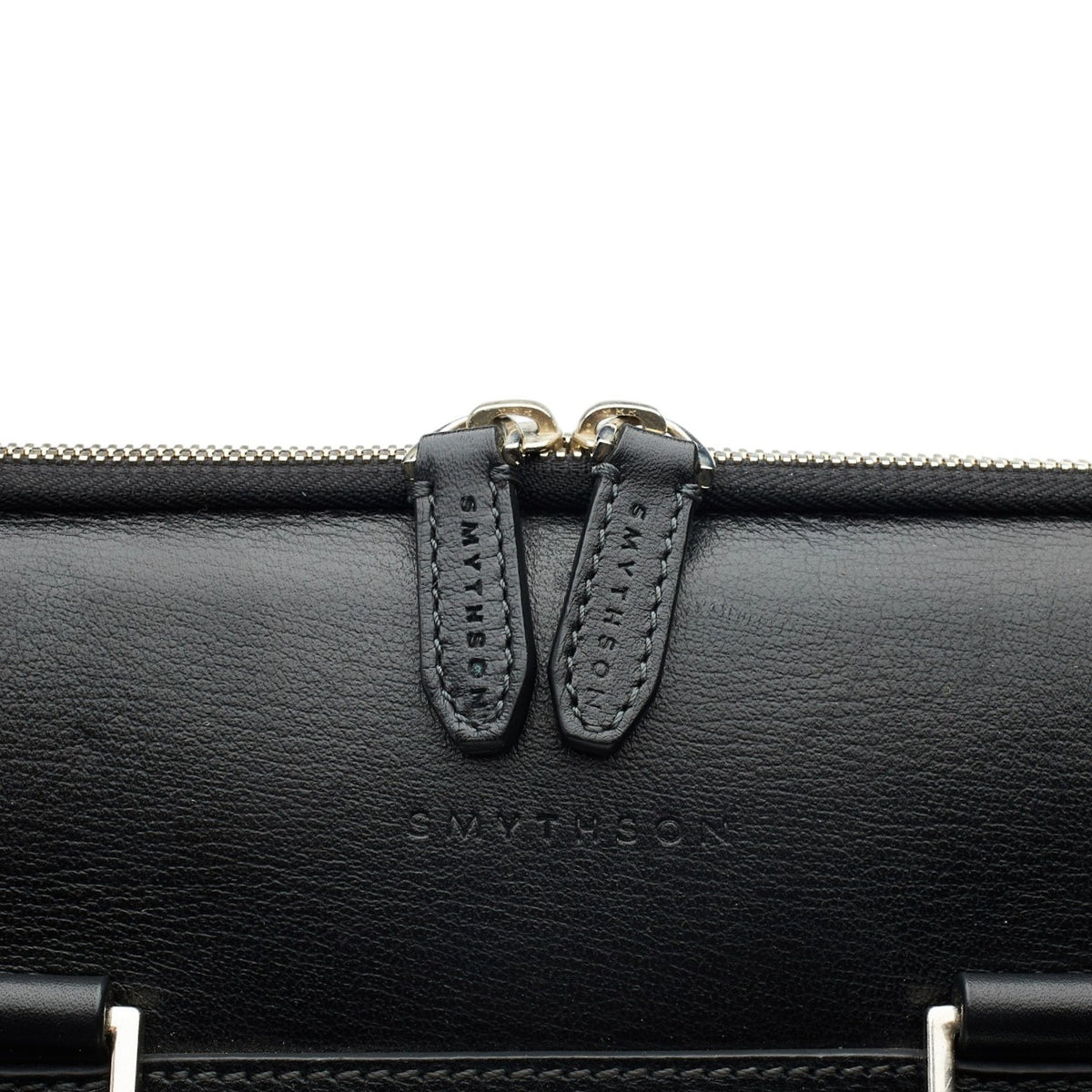 Black Leather Slim Briefcase / Laptop Bag
