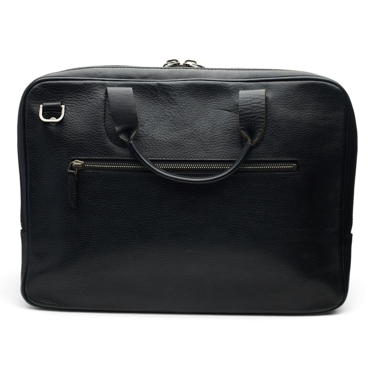 Black Grain Leather Briefcase / Laptop Bag