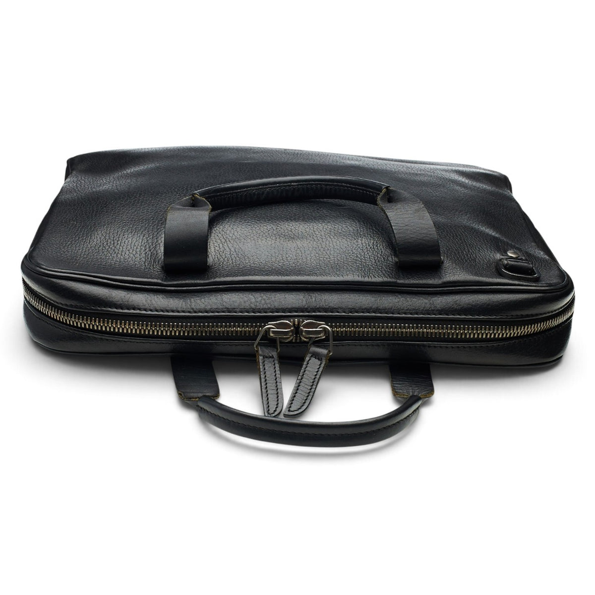 Black Grain Leather Briefcase / Laptop Bag