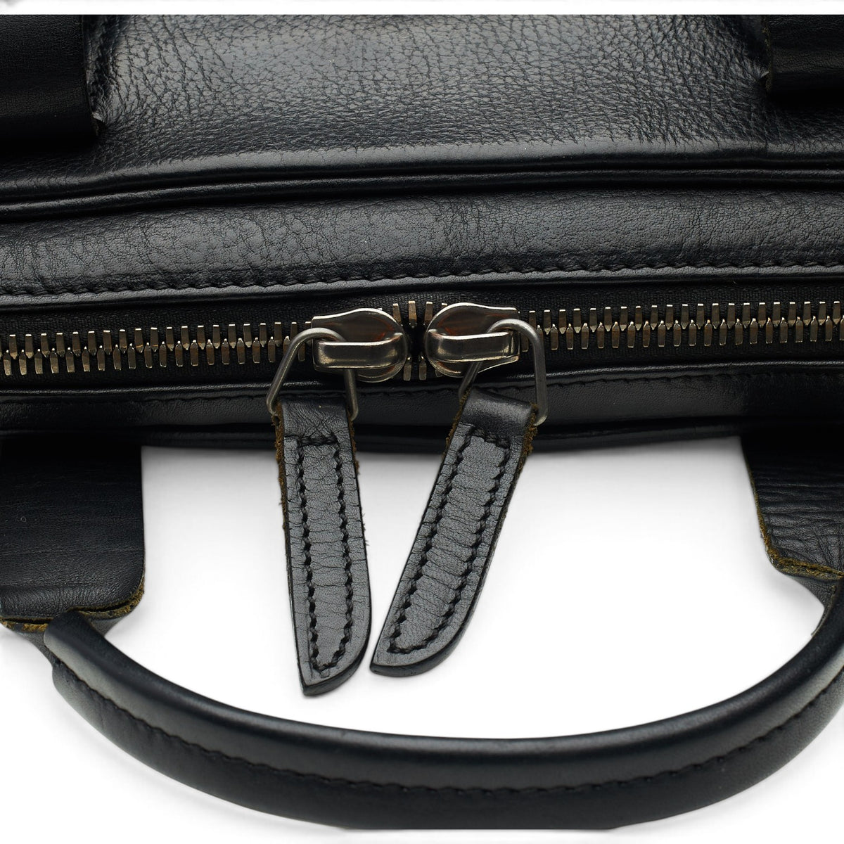 Black Grain Leather Briefcase / Laptop Bag