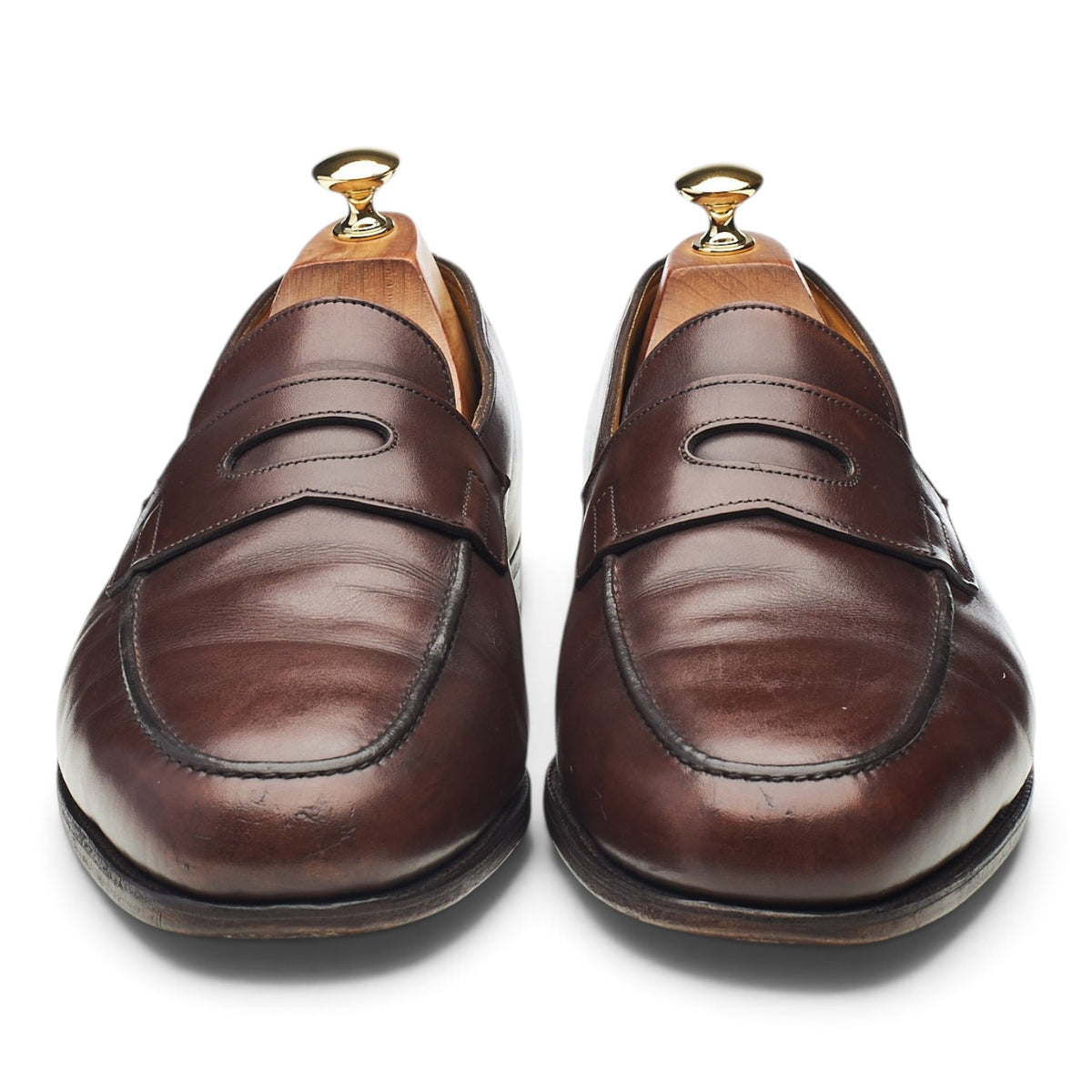 'Lopez' Dark Brown Leather Loafers UK 10.5 E