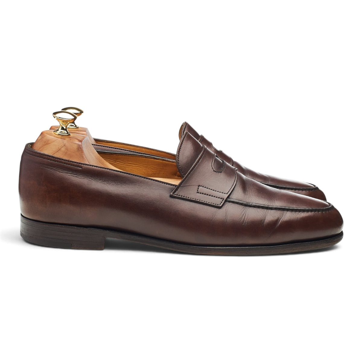 'Lopez' Dark Brown Leather Loafers UK 10.5 E