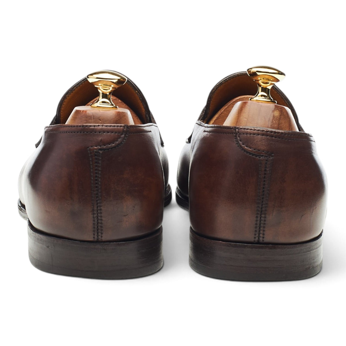 'Lopez' Dark Brown Leather Loafers UK 10.5 E