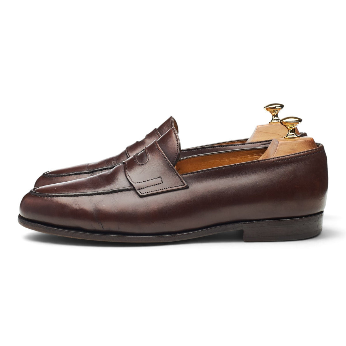 'Lopez' Dark Brown Leather Loafers UK 10.5 E