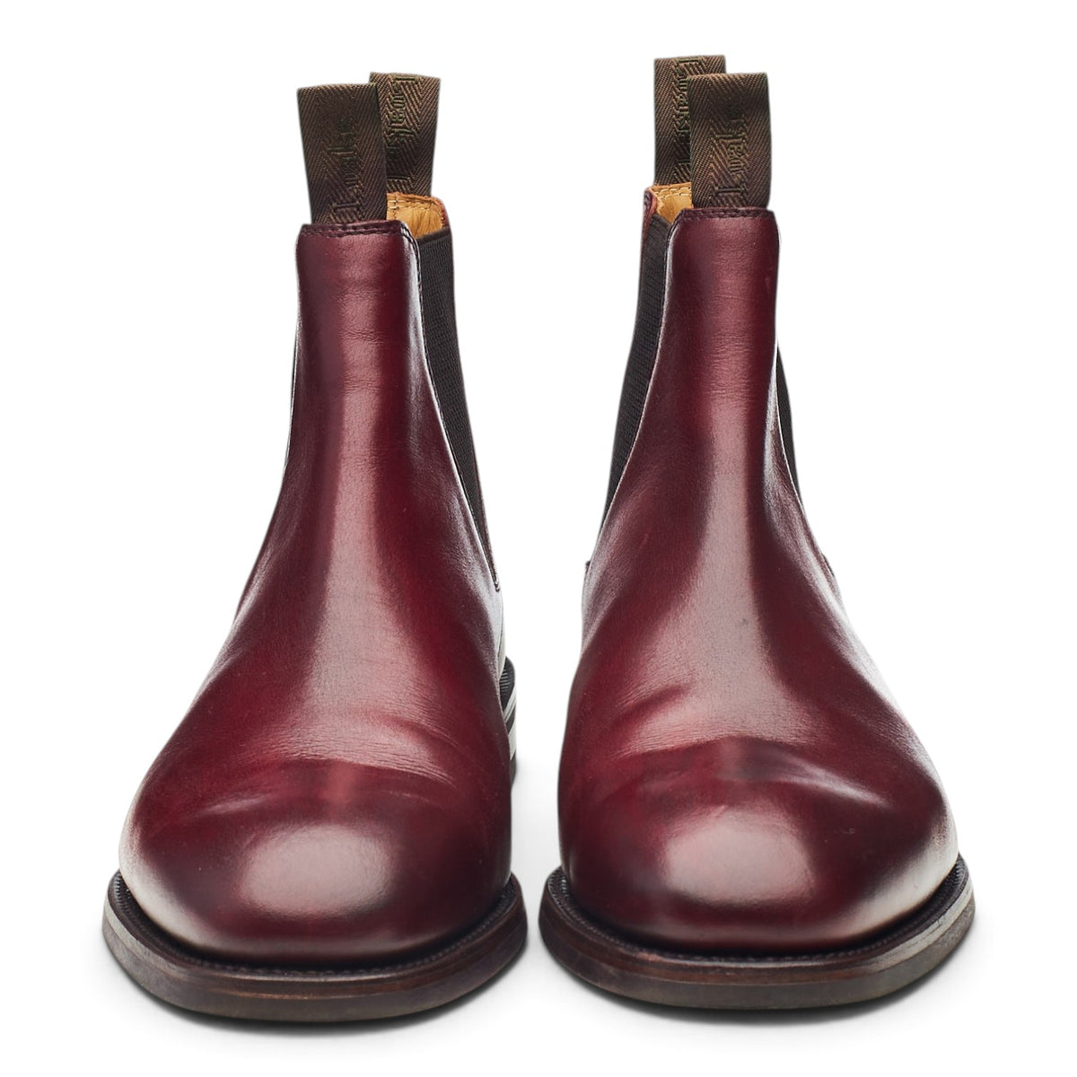 1880 'Chatsworth' Burgundy Leather Chelsea Boots UK 9 G