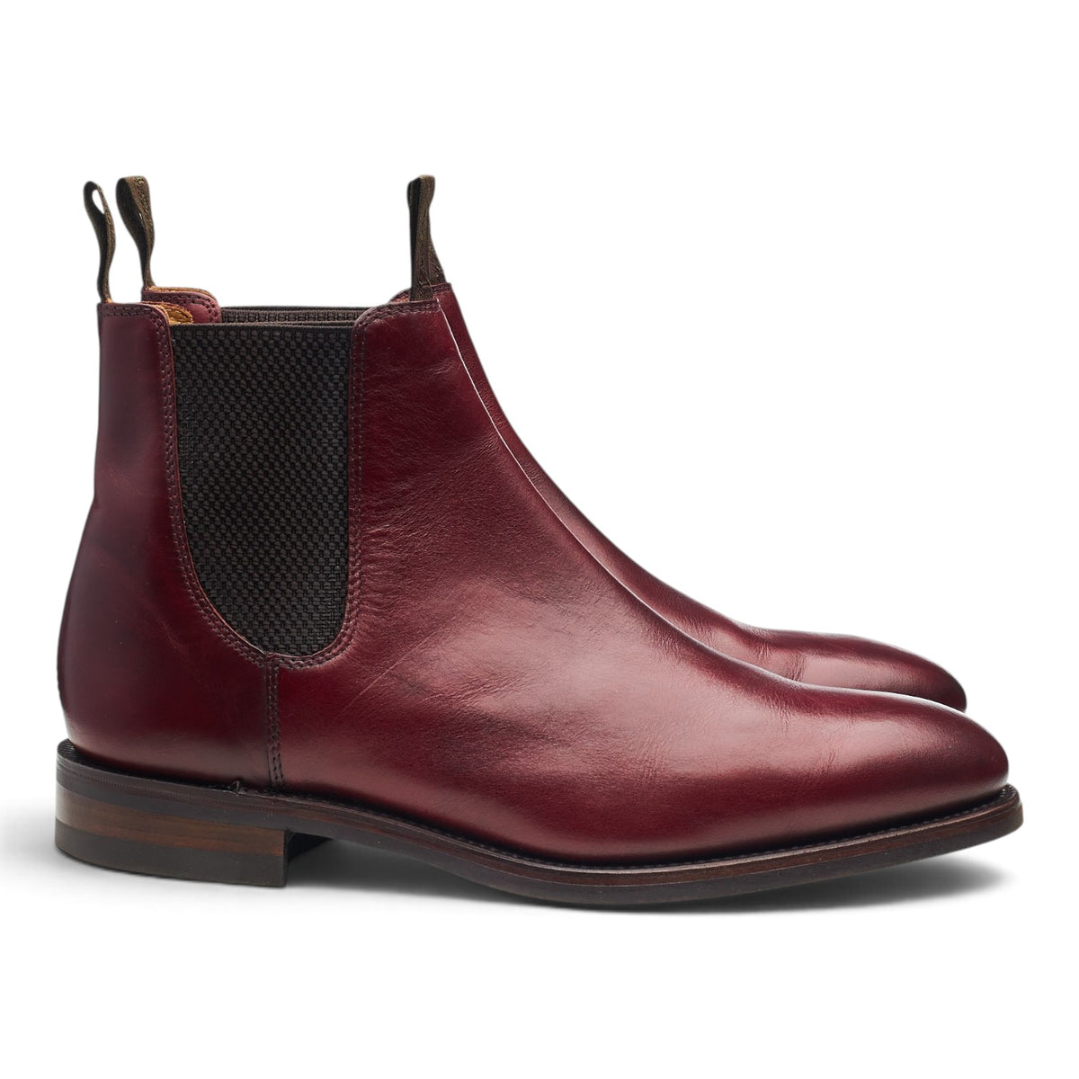 1880 'Chatsworth' Burgundy Leather Chelsea Boots UK 9 G