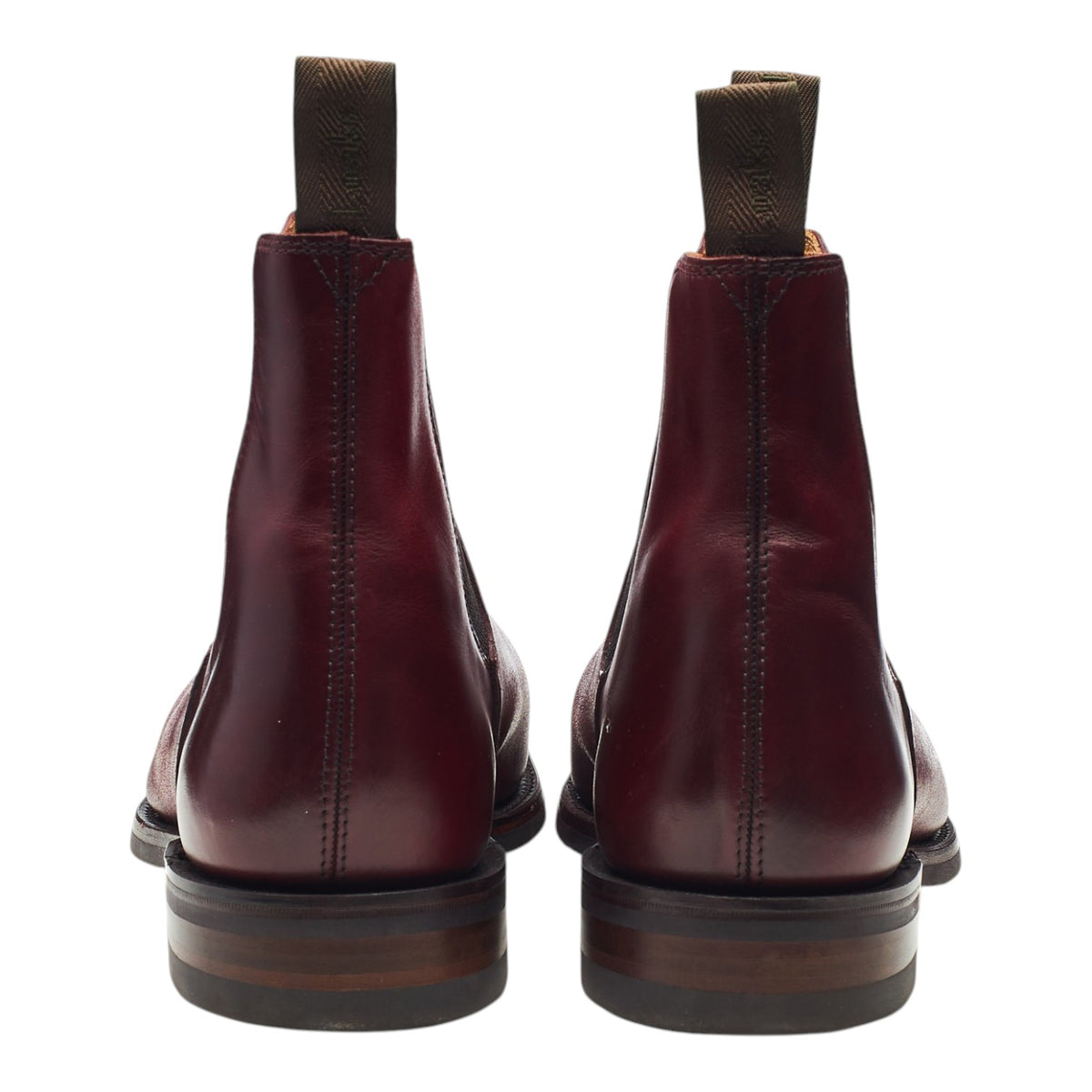 1880 'Chatsworth' Burgundy Leather Chelsea Boots UK 9 G