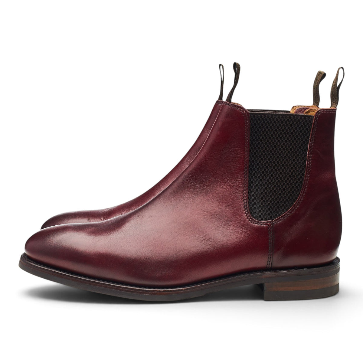1880 'Chatsworth' Burgundy Leather Chelsea Boots UK 9 G