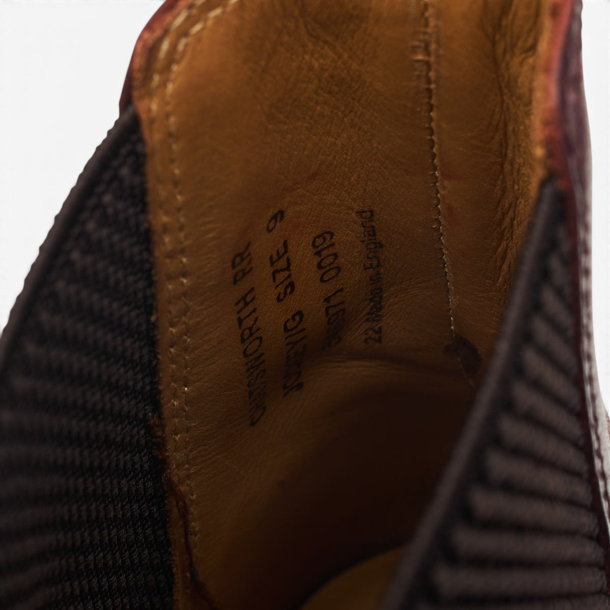 1880 'Chatsworth' Burgundy Leather Chelsea Boots UK 9 G