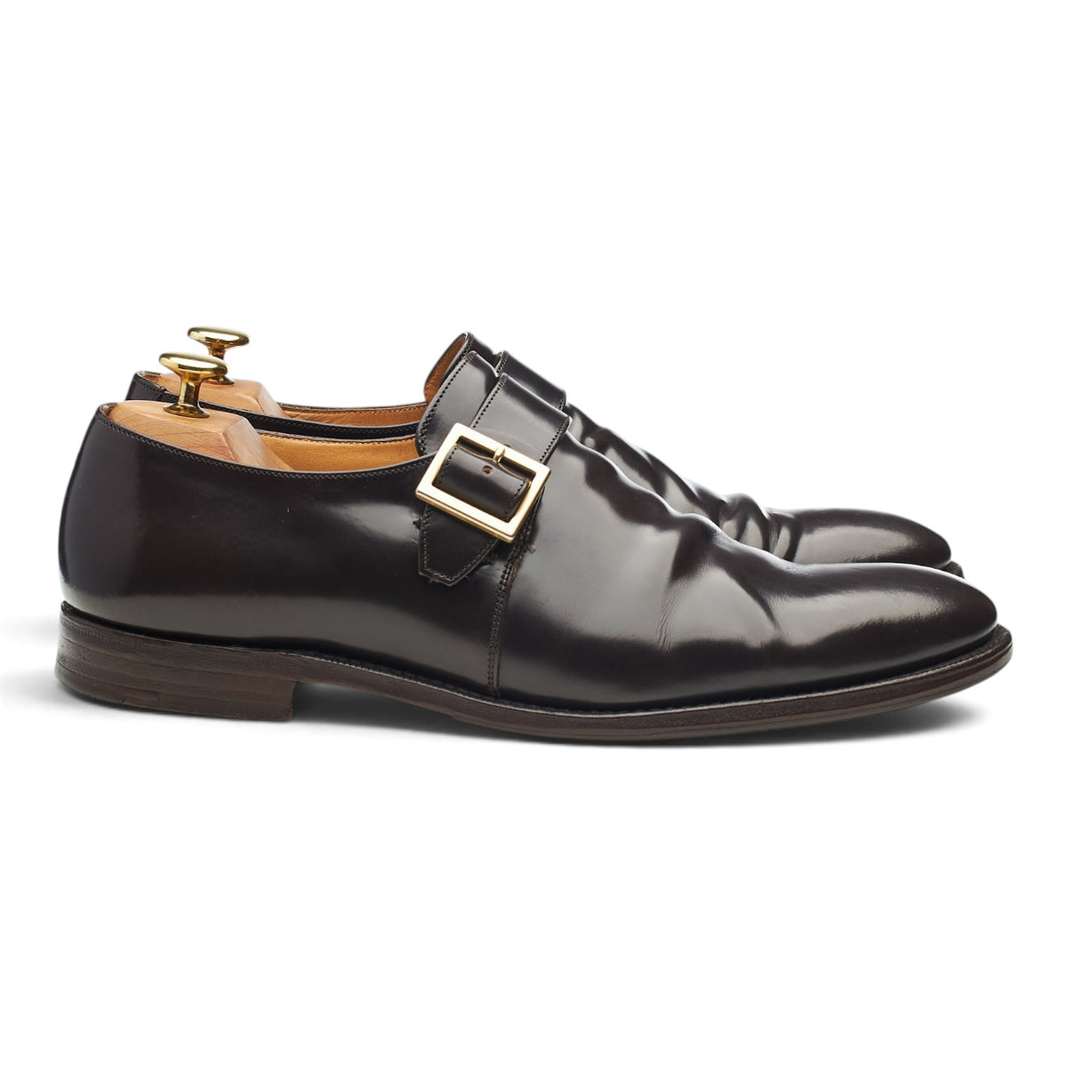 'Tokyo' Dark Brown Leather Monk Strap UK 8.5 F