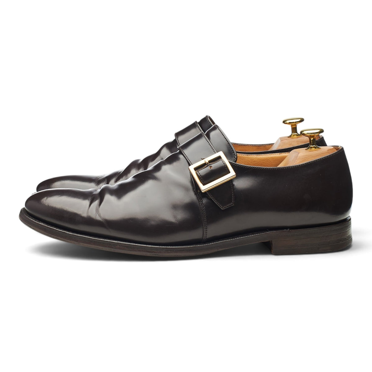 'Tokyo' Dark Brown Leather Monk Strap UK 8.5 F