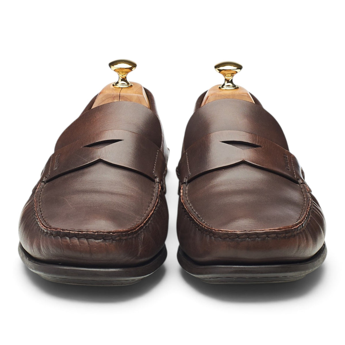 'Cascade' Dark Brown Leather Loafers UK 12