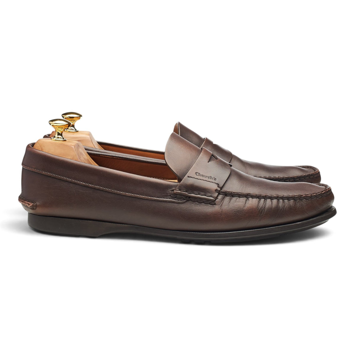 'Cascade' Dark Brown Leather Loafers UK 12