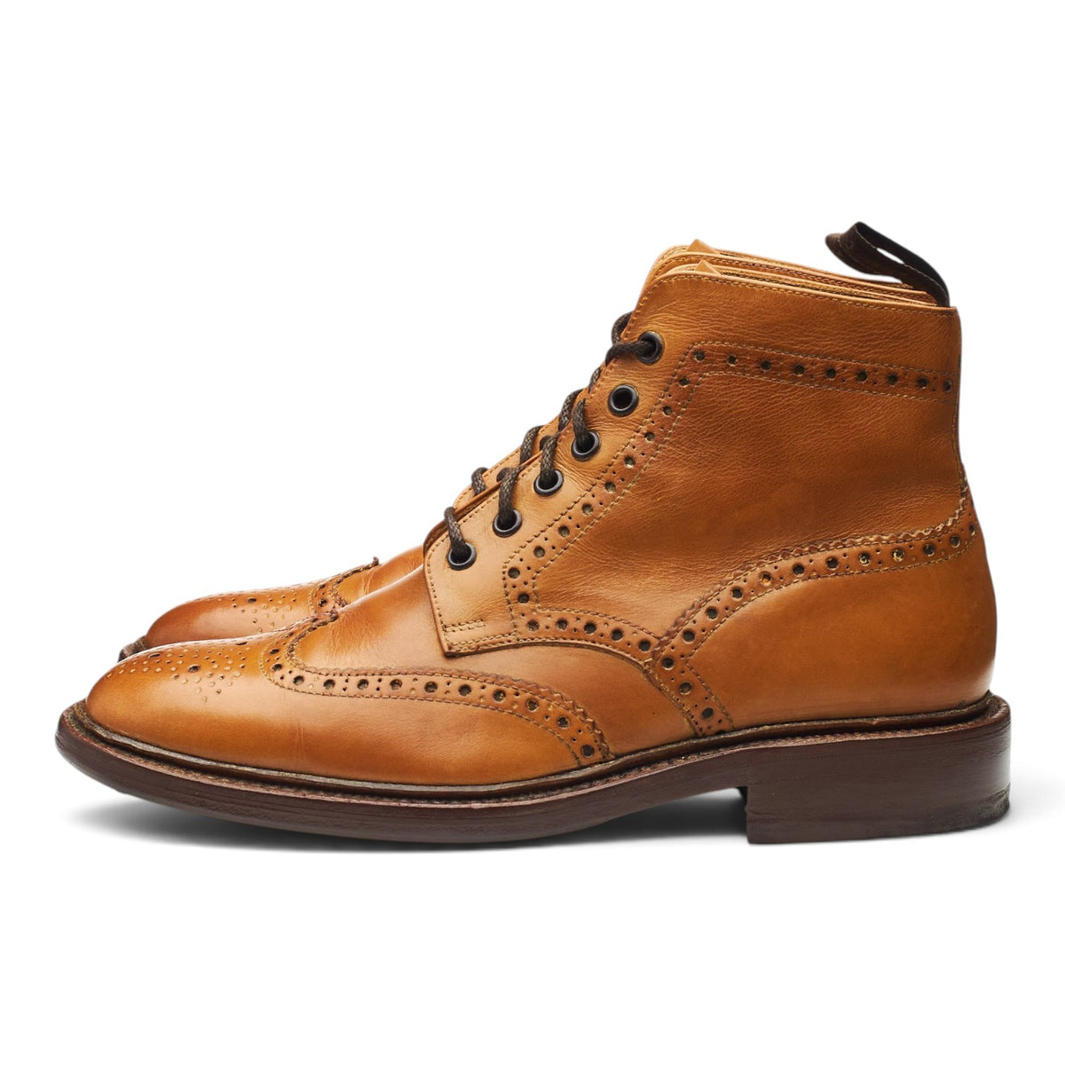 1880 'Burford 2' Tan Brown Leather Brogue Boots UK 7 F